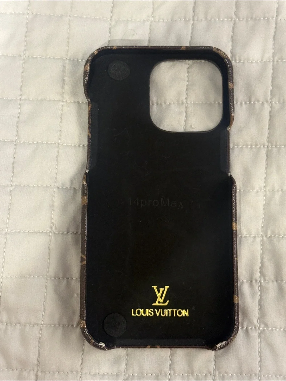 Louis Vuitton Monogram Brown and Tan Leather Strap Phone Case